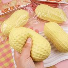 1/2pcs Peanut Shaped Silicone Stress Relief Toy, The Small Holes On The Product Are From The Manufacturing Process And Not Defects (Please Check Size Chart First, Packaging Style Is Random) - Adult Sensory Decompression Device, Suitable For Office Relaxation/Party Interaction Scenarios, Creative Peanut Squeeze Pressure Relief Toy - Multicolor - View 3