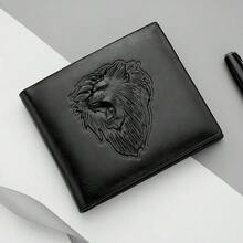 Ví nam cá nhân hóa, gấp ba, dập nổi 3D, đựng nhiều thẻ, thẻ tín dụng, ví ngắn có khóa kéo đựng tiền xu. - màu đen - Xem 6
