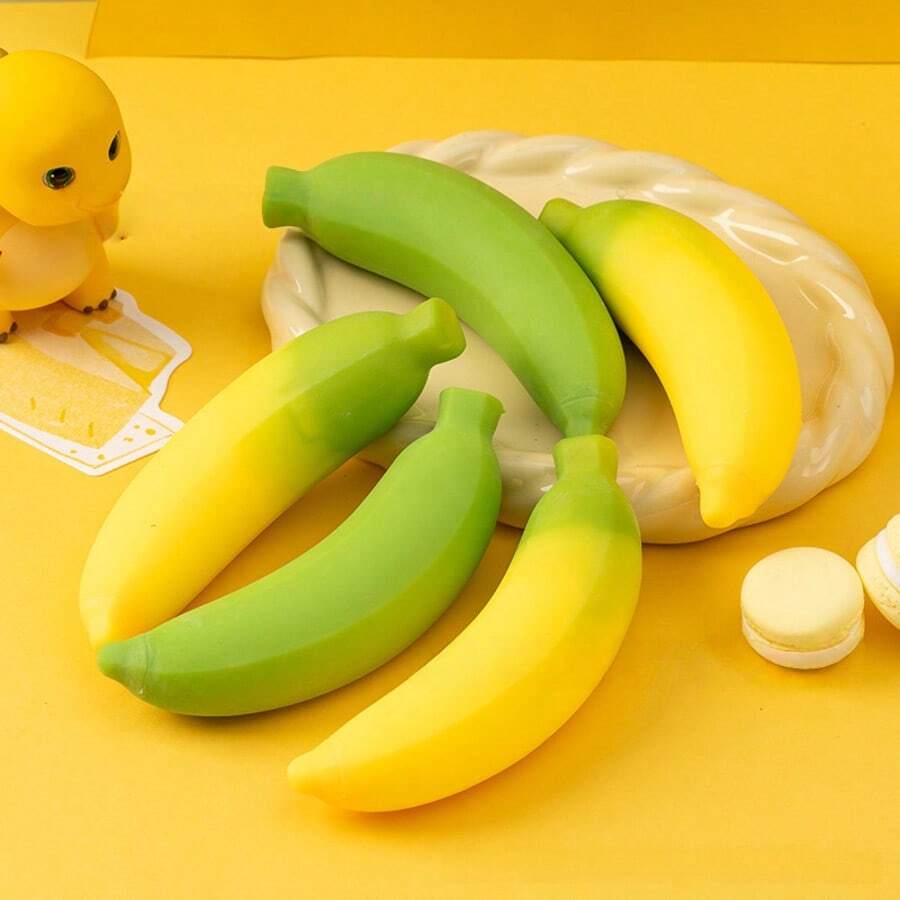 创意逼真香蕉挤压玩具，缓解压力慢回弹礼物