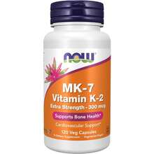 NOW MK-7, Vitamin K-2, Extra Strength 300 Mcg, 120 Veg Capsules - 120抽 - 查看 1