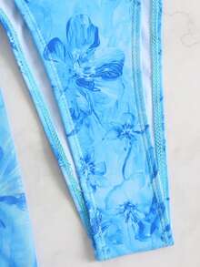 Bộ 3 món năm 2026, đồ bơi gợi cảm kiểu Âu Mỹ với họa tiết hoa, bikini dáng maxi lưới, đồ đi biển. - Màu xanh nhạt - Xem 5
