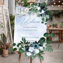2 pièces Ensemble élégant de guirlandes florales artificielles pour arche de mariage - Décoration de bienvenue avec fleurs blanches et roses, convient pour la cérémonie, les fiançailles et la fête d'anniversaire, décoration murale de maison - Plastique durable, sans plumes, utilisation intérieure et extérieure, décoration de mariage, décoration d'événement de fête - V0134 - Voir 14