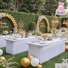 1 Paquete de Mantel de Spandex Blanco para Mesas de Comedor Rectangulares, Mantel de Mesa de Patio Resistente a las Arrugas y Lavable, Mantel de Mesa Universal de Spandex, Mantel de Mesa de Estilo Ins para Bodas, Banquetes, Fiestas, Mantel de Mesa Elástico de Lujo Ligero Blanco para Banquetes de Hotel, Cumpleaños, Faldas de Sol, Mantel de Conferencia - Multicolor - Ver 10