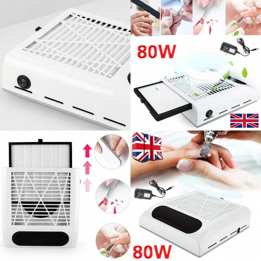 80W Nail Dust Collector Machine Nail Vacuum Dust Extractor Suction Fan UK Plug - UK-h353901 - View 1