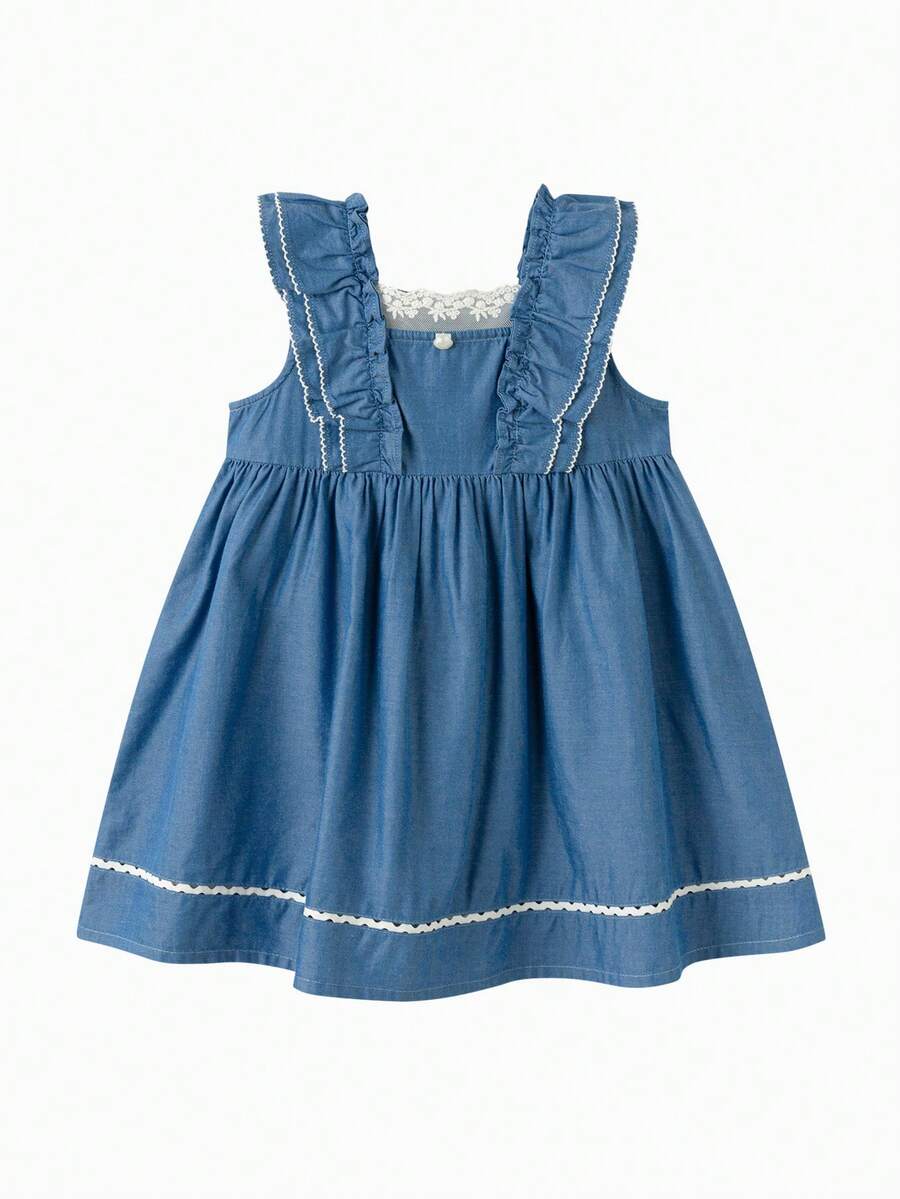 Balabala Girls A Line Dress 2026 New Summer Soft Elegant Casual Party Holiday Wear Outfit Cute Style - Blue Tint - View 1