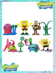SpongeBob SquarePants SquarePants And Friends Decorations, Suitable For Desktop, Cake Topper, Aquarium Underwater Decor, Including Characters Like SquarePants, Squidward Tentacles, Eugene H. Krabs, Gary The Snail, Perfect For Holidays, Birthdays, Christmas Gifts, Christmas Stockings, Birthday Gifts, Home Decor, Christmas Decorations, Room Decor - one-size - View 2