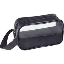 Estuche de Maquillaje Transparente Negro Resistente Almacenamiento de Aseo Personal - Negro - Ver 10