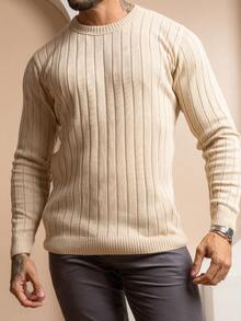 Ribbed Knit Crew Neck Sweater Winter 26 - Beis - Ver 9