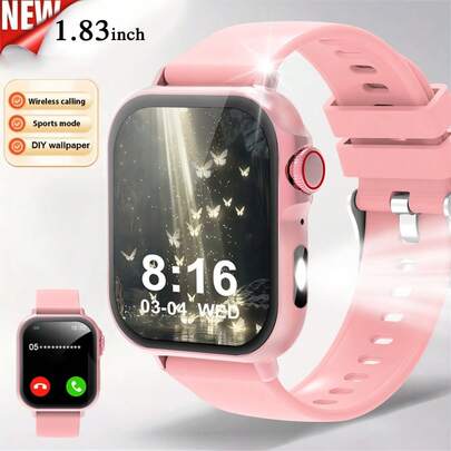 ERUN Reloj inteligente táctil de alta definición unisex 2025 - Compatible con llamadas/mensajería inalámbrica/múltiples modos deportivos/fotografía remota/seguimiento de actividad física, batería de 180mAh, carga USB, luz LED para exteriores, correa de silicona, conexión inteligente. Regalo ideal para cumpleaños, Navidad, Pascua, Acción de Gracias, Halloween, Día del Padre, Día de la Madre, San Valentín, Día de los Inocentes, Día del Niño, ceremonias de mayoría de edad, etc.