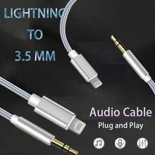 1-2 cáp chuyển đổi âm thanh tai nghe 3.5mm, tương thích với iPhone 14 Pro Max/14 Pro/14 Plus/14/13/12/11/XS/XR/8/7/6, Series - Bạc - Xem 7