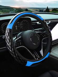 Bọc vô lăng xe hơi bằng da sợi carbon - Không có vòng trong, da PU mềm mại, đường khâu hình thoi, đường viền tương phản, tay cầm mềm mại với lớp lót chống trượt bên trong, phù hợp với vô lăng 14.5-15 inch, phụ kiện nội thất xe thể thao. - da sợi carbon - Xem 12