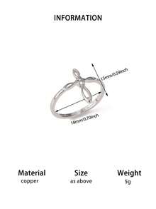 1PC Vintage Knot Cross Rings For Women 18K Gold Plated Metal Geometric Cross Ring Religion Aesthetic Jewelry Gift Size 7/8 - Multicolor - View 12