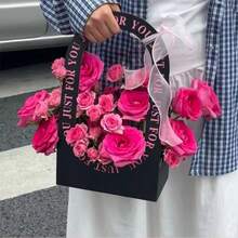 10pcs Foldable White Flower Box With Handle, Suitable For Flower Bouquets, Weddings, Birthdays, Valentine's Day And Other Occasions - A - View 11
