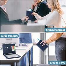 DMluna Fundas de pasaporte, billeteras de pasaporte de viaje de cuero Pu de alta gama, fundas de pasaporte cerradas rfid, clasificadores de documentos de viaje con portaplumas, para mujeres y hombres, - B - Oro rosa R64 - MX - Ver 6