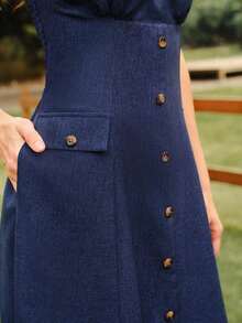 Women Midi Dresses - Azul - View 1