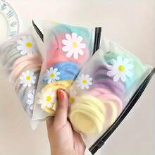 10 Cute Daisy Zipper Bags: Perfect For Cosmetics, Hair Accessories And Travel Essentials-PVC Material, Durable, Disposable Multifunctional Storage Bag, Perfect For Gifts Among Friends - Multicolor - View 6