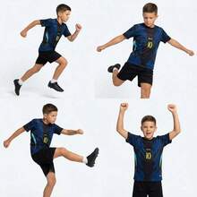 Brazilian National Team Children's Set In Blue And Black. - BLUE 10 - View 3