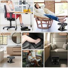 4-fach Höhenverstellbarer Fußhocker Mit Weicher Massage-Fußablage & Stabilem Stahlgestell – Ergonomische Entlastung Für Büro, Wohnzimmer & Reisen - A - Übersicht 5