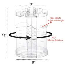 360 Rotating Makeup Organizer,DIY Adjustable Spinning Holder,Foldable Cosmetic Storage Display Box,Large Capacity Make Up Caddy Shelf,Fits Countertop Vanity And Bathroom - Storage Rack - View 11