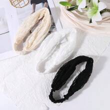 1pc French Lace Elastic Headband, Suitable For Daily Wear - Multicolor - View 8