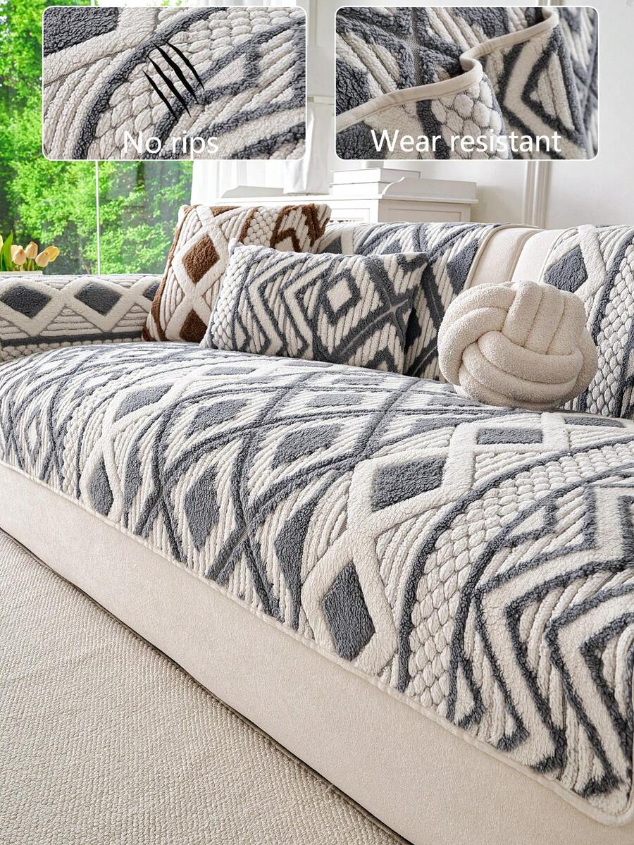 1 vỏ đệm sofa dùng được cả bốn mùa, kiểu dáng hiện đại tối giản, chống trượt, chống bụi và có thể giặt được, màu xám tươi mát và thời trang, mềm mại và không phai màu, thân thiện với thú cưng, phù hợp với sofa hình chữ L và sofa 1/2/3/4 chỗ ngồi.