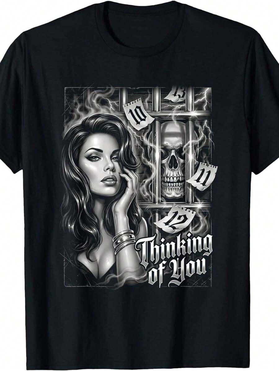 Skull Lowrider Style T-Shirt - Black - View 1