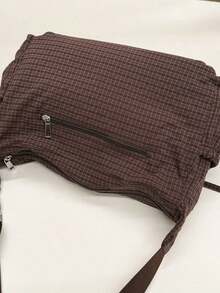 New Plaid Bow Drawstring Cloud Pleated Shoulder Bag Crossbody Bag Women - Black 2 - View 11