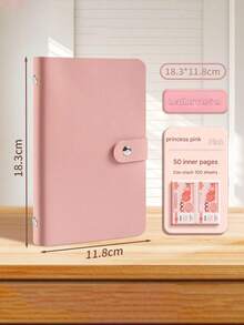 1 pieza Cuaderno de almacenamiento de billetes de 100 páginas, con ranuras para billetes y sellos, espacio de almacenamiento de gran capacidad 1A6, libro de colección de sobres de desafío - Multicolor - Ver 16