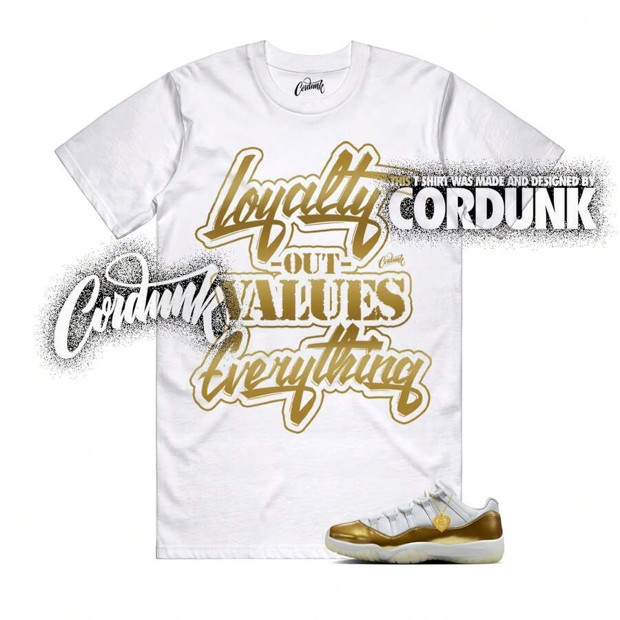 11 Metallic Gold Low White Team Dunk Vapormax Airs Forces Camiseta a juego LYLTY - forma - Ver 1