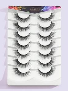 MAANGE 7 Pairs Natural Cat Eye Style Faux Mink Lashes, Soft 3D Mink Effect Fluffy False Eyelashes, Lash Extension Tools, Suitable For Daily Wear, Travel, Party, Work, Great Gift For Mother's Day, Easter, Women - Black - View 5