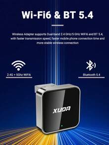 XUDA 2026 新款 2合1 無線 CarPlay / Android Auto 超迷你轉接器，2.4-5.0 GHz WiFi6 車載轉換器，有線轉無線，快速自動連接智能盒，無延遲，緊湊設計，時尚便攜，小巧精緻，附 USB/USB-C 接口，免電池 - B - 查看 6