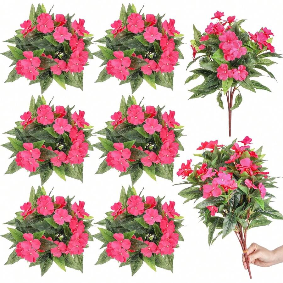 1 pièce - 5 branches/1 bouquet - Gypsophile artificielle, fleurs en soie, plantes artificielles pour la maison, le jardin extérieur, le porche, la décoration intérieure/extérieure, la couronne, la décoration de mariage - Rose - Voir 1