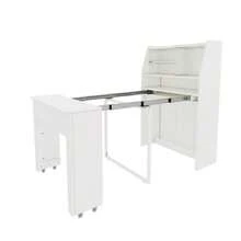 Extendable Dining Table, 52/132.5 X 80 X 76 Cm, One-Way Extendable Table, Dining Room Storage Cabinet, Dining Table With Storage, Rectangular Dining Table, Coffee Table, Space-Saving Multifunctional Dining Table, White - 白色 - 查看 9