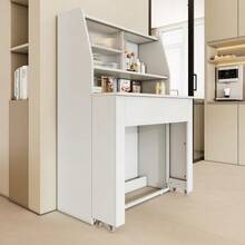 Extendable Dining Table, 52/132.5 X 80 X 76 Cm, One-Way Extendable Table, Dining Room Storage Cabinet, Dining Table With Storage, Rectangular Dining Table, Coffee Table, Space-Saving Multifunctional Dining Table, White - 白色 - 查看 4