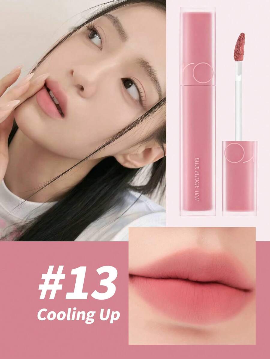Rom&Nd 迷雾柔糖唇彩 13 冷草莓色，1支 5克，冷草莓清新粉色调，哑光柔滑质地，滋润亮泽，打造酷女孩妆容，适合约会和外出的彩妆唇彩 - 13 冷系草莓 - 查看 1