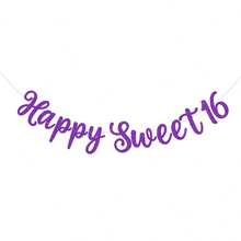Sweet 16 Birthday Party Decoration Banner, Happy 16th Birthday Poster For Girls - 16 Years Old On Birthday - View 13