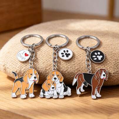 1pc Metal Best Friend Dog Key Chain Car Keyring I Love Dog Pendant Best Friend Gift Women Bag Jewelry