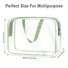 [Toy Storage Bag] Reusable Transparent PVC Chess Game Storage Bag With Zipper - Durable Travel Storage Bag, Suitable For Storing Building Blocks, Puzzles, Textbooks, Etc. - Green - View 2