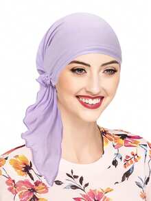 1pc Women's Chemo Cap - Lightweight Elastic Breathable Headscarf Cap, Suitable For Cancer Patients And Hair Loss, Machine Washable Knit Hat Headscarf, Comfortable Cap For Chemotherapy Patients - Color - View 22
