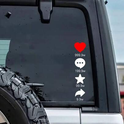Car Exterior Stickers, Short Video Interactive Icon Style, Funny Rear Window Decals, Universal Fit