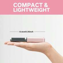 FollowBreak Wireless Charging Hair Straightener Brush, Mini Portable Hair Straightener Brush, Mini Bangs Brush, Suitable For All Hair Types, Anti-Scald Design, Lightweight And Portable, Create Perfect Hairstyles Anytime Anywhere, Suitable For Travel/Home/Outdoor Use - Multicolor - View 7