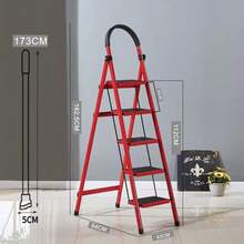 Escalera Plegable de 3/4/5 Peldaños,Antideslizante,Ligera y Portátil, Multifuncional para Hogar,Cocina,Armario y Exterior (Color Aleatorio) - Color Aleatorio - Ver 8