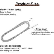 Multipurpose Flexible Pipe Cleaning Brush, Stainless Steel AC Drain Line Cleaner, Ideal For Refrigerator, Car, Straws & Hose Cleaning - 118.1 英寸 - 查看 8