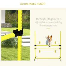 4 Pieces Dog Agility Training Equipment, Adjustable Height Jumps Hurdle With Carrying Bag For Outdoor, Yellow - T0001-01-3399 - View 9