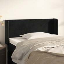 vidaXL Tête De Lit Avec Oreilles Noir 103x16x78/88 Cm Velours - Black - View 1