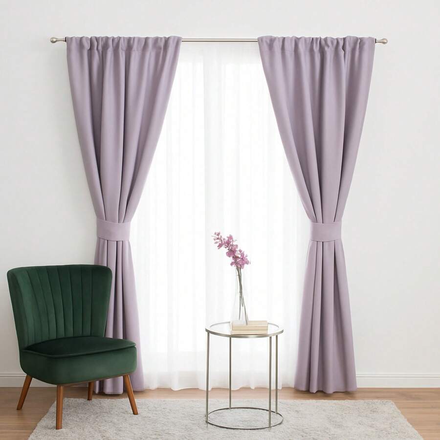 Refresh Your Home With Contemporary Style Neo Short Curtains From BEAUTTY HOME - LAVENDER - View 1