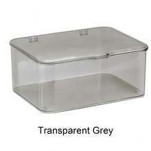 1pc Transparent Dust-Proof Flip-Top Storage Box, Suitable For Hair Clips, Headbands, Hair Ties, Desktop Organization, Stackable Drawers, Vanity, Bathroom, Gift For Girlfriend, Room Decor - B - View 14