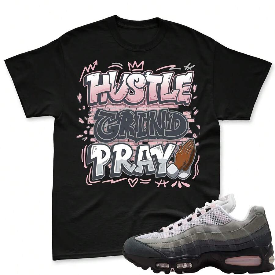 Let's Go! Matching T-Shirt For The 95 Pink Foam Black White OG Big Bubble, Matching T-Shirt For The 95 Pink Foam Sneakers, Matching T-Shirt For The Jordans - 款式 - 查看 1