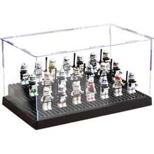 Grande Caja Expositora de Minifiguras para Bloques de Figuras de Acción, Caja Expositora Acrílica Transparente a Prueba de Polvo con 3 Escalones Móviles (negro-2PACK) - negro-1PACK - Ver 10