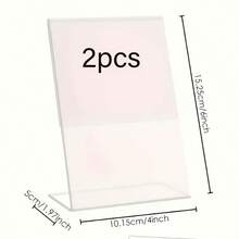 2pcs Acrylic Sign Holder | Clear Plastic Display Stand, Suitable For Brochures, Menus, Flyers, Documents, Photos, Business Cards, 8.5"X11" Frame Size | Office & Desktop Display Stand - A - View 10